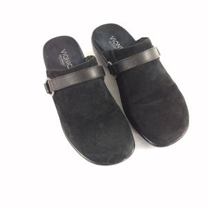 Vionic Black Suede "Adelaide Mules